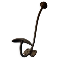 Porte-manteau ancien boule en bois rouge