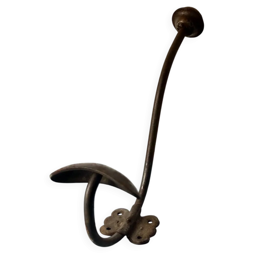 Porte-manteau ancien boule en bois rouge