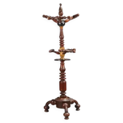 Porte-manteau ancien en orme et érable, Italie, XIXe siècle