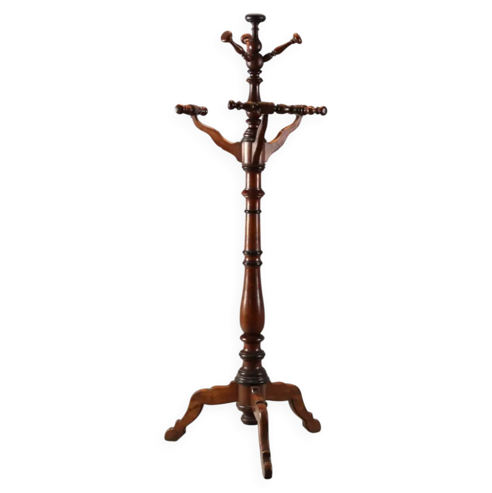 Porte-manteau ancien en tilleul teinté noyer, Italie, XIXe siècle