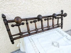 Porte manteau ancien Mural Vestiaire bois Tourné Bambou Bistrot 1900