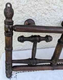Porte manteau ancien Mural Vestiaire bois Tourné Bambou Bistrot 1900