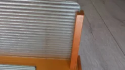 Porte manteau années 50 avec miroir patères métal et tablette verre