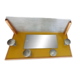 Porte manteau années 50 avec miroir patères métal et tablette verre