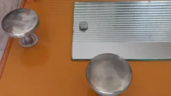 Porte manteau années 50 avec miroir patères métal et tablette verre