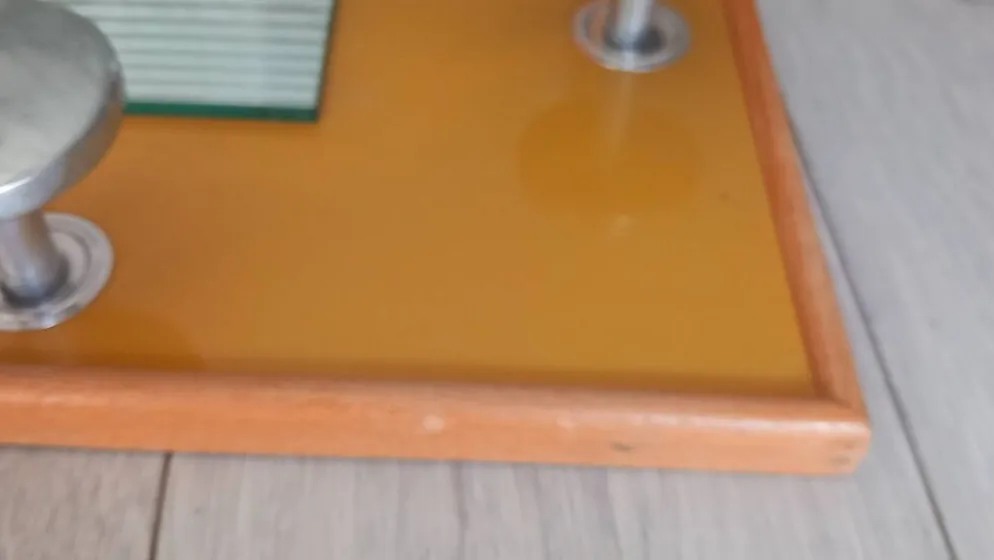 Porte manteau années 50 avec miroir patères métal et tablette verre