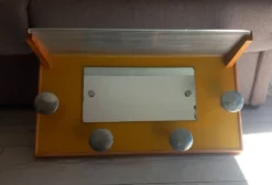 Porte manteau années 50 avec miroir patères métal et tablette verre