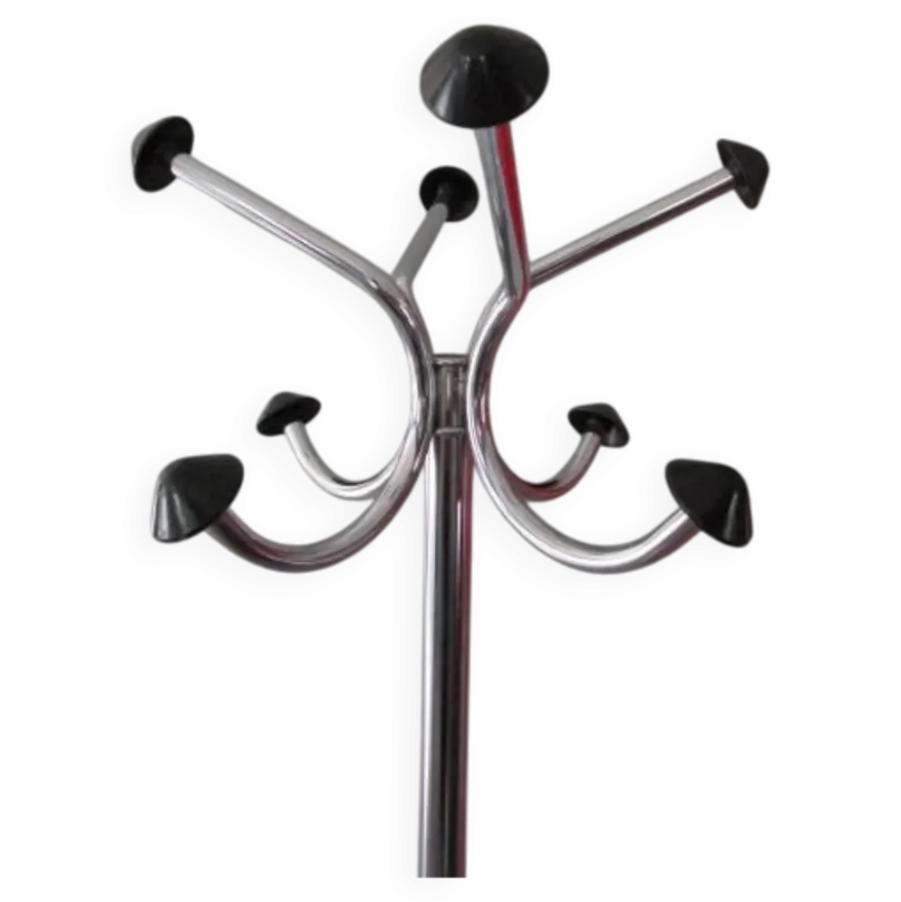 Porte-manteau années 80' en métal chromé