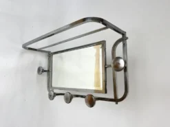 Porte-manteau Art Déco avec 5 crochets, miroir et étagère