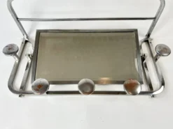 Porte-manteau Art Déco avec 5 crochets, miroir et étagère