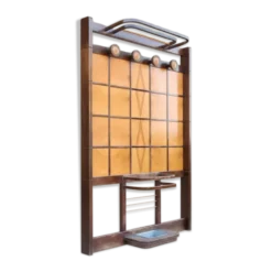 Porte-manteau Art déco sur pied en hêtre teinté, années 1920-30