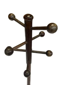 Porte-manteau autoportant en bois vintage au design Sputnik, années 1970, marron