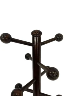 Porte-manteau autoportant en bois vintage au design Sputnik, années 1970, marron