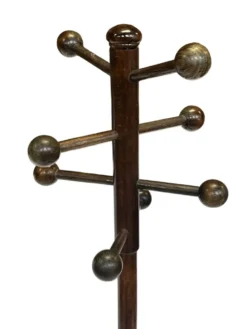 Porte-manteau autoportant en bois vintage au design Sputnik, années 1970, marron
