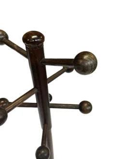 Porte-manteau autoportant en bois vintage au design Sputnik, années 1970, marron