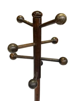 Porte-manteau autoportant en bois vintage au design Sputnik, années 1970, marron
