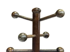 Porte-manteau autoportant en bois vintage au design Sputnik, années 1970, marron