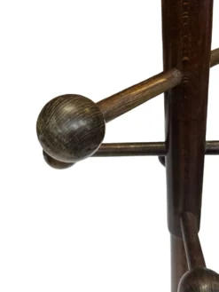 Porte-manteau autoportant en bois vintage au design Sputnik, années 1970, marron