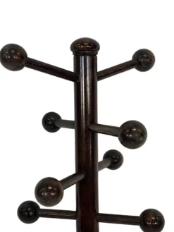 Porte-manteau autoportant en bois vintage au design Sputnik, années 1970, marron