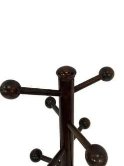 Porte-manteau autoportant en bois vintage au design Sputnik, années 1970, marron