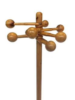 Porte-manteau autoportant en pin vintage Sputnik, design des années 1970