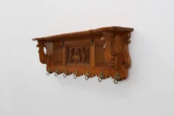 Porte-manteau belge en chêne du XXe siècle, de style baroque Bruegel