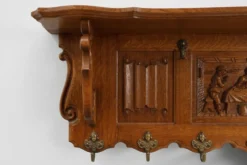 Porte-manteau belge en chêne du XXe siècle, de style baroque Bruegel