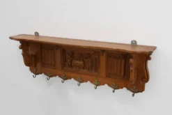 Porte-manteau belge en chêne du XXe siècle, de style baroque Bruegel