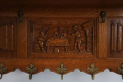 Porte-manteau belge en chêne du XXe siècle, de style baroque Bruegel