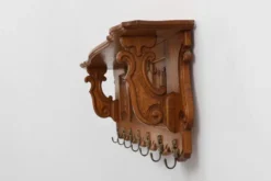 Porte-manteau belge en chêne du XXe siècle, de style baroque Bruegel
