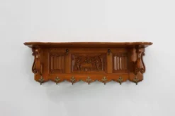 Porte-manteau belge en chêne du XXe siècle, de style baroque Bruegel