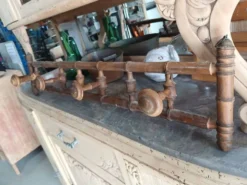 Porte-manteau Bistrot ancien en bois tourné