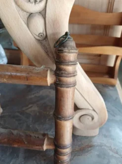 Porte-manteau Bistrot ancien en bois tourné