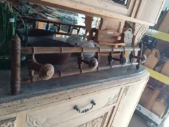 Porte-manteau Bistrot ancien en bois tourné