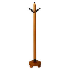 Porte-manteau crayon XL vintage années 1980 en bois, style Memphis, Italie, par Artema