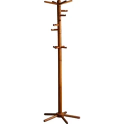 Porte-manteau décoratif en pin massif, style danois du milieu du siècle, années 1970