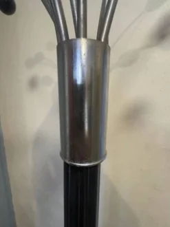 Porte-manteau design italien – Métal chromé et laqué noir – Années 1960-1970