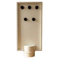 Porte-manteau double face moderne du milieu du siècle avec miroir et crochets à manteaux, années 1960, Europe