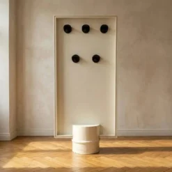 Porte-manteau double face moderne du milieu du siècle avec miroir et crochets à manteaux, années 1960, Europe