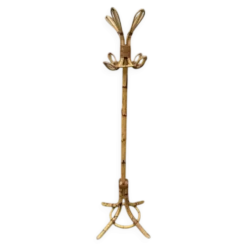 Porte-manteau en bambou et rotin italien, années 1970