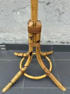 Porte-manteau en bambou et rotin italien, années 1970