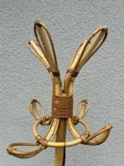 Porte-manteau en bambou et rotin italien, années 1970