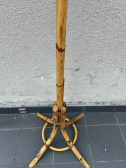 Porte-manteau en bambou et rotin italien, années 1970