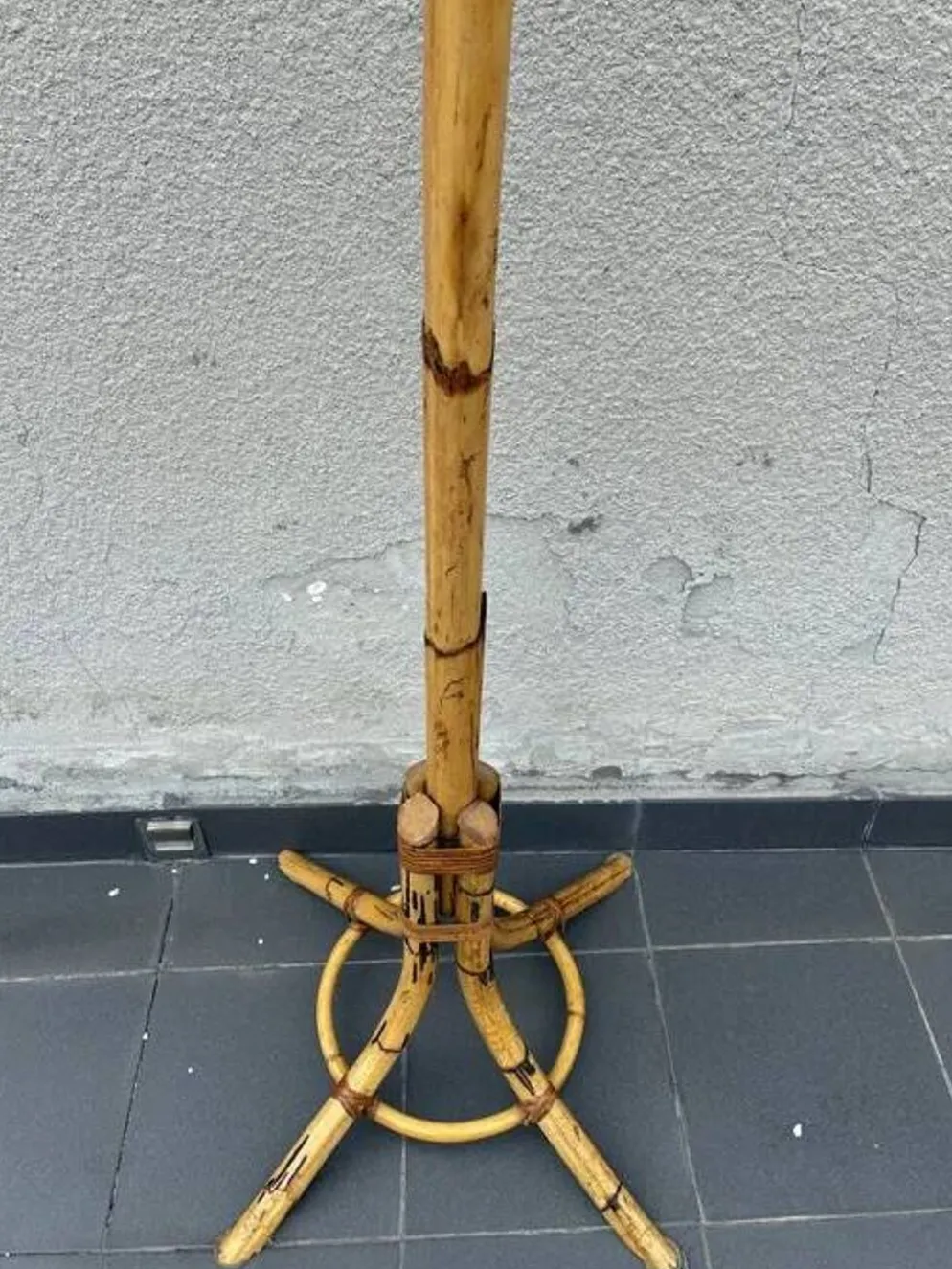 Porte-manteau en bambou et rotin italien, années 1970