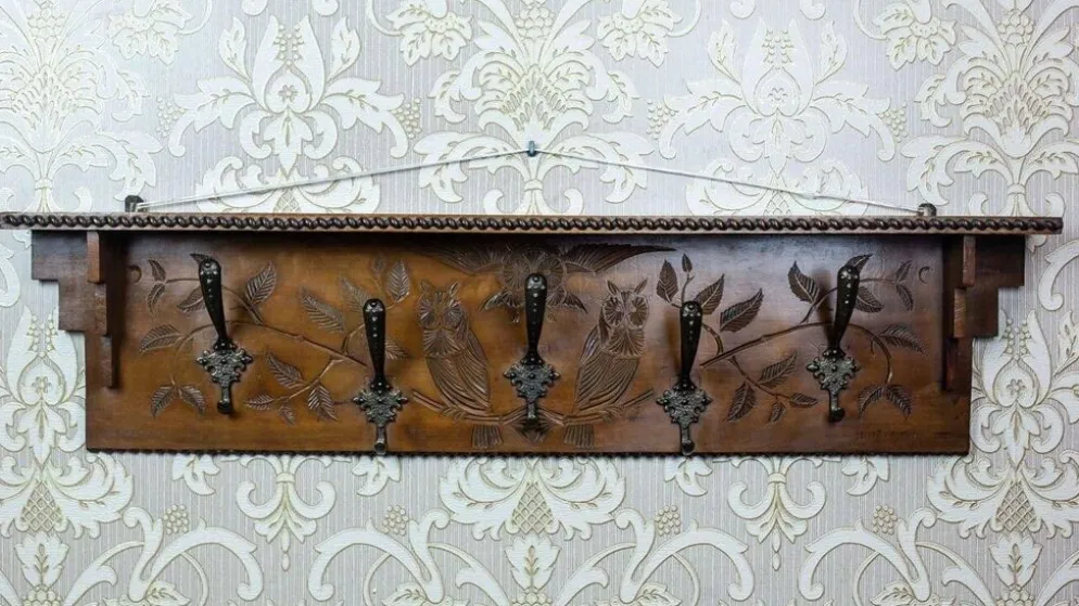 Porte-manteau en bois, années 1940