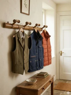 Porte manteau en bois bambou 4 patères, années 50