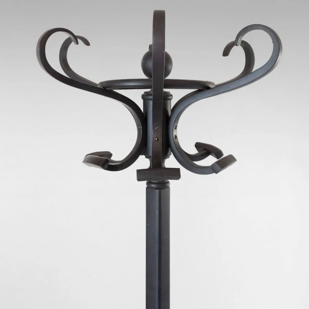 Porte-manteau en bois cintré antique et support à parapluie dans le style de Thonet, vers