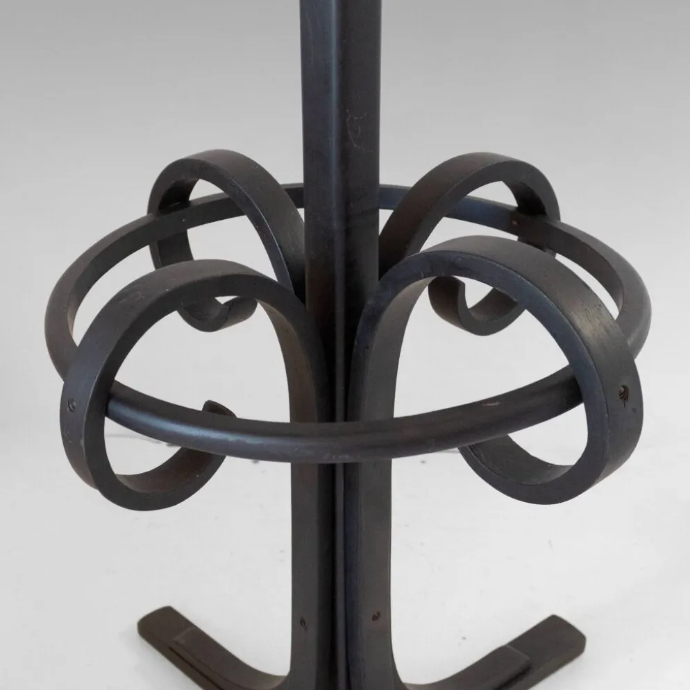 Porte-manteau en bois cintré antique et support à parapluie dans le style de Thonet, vers