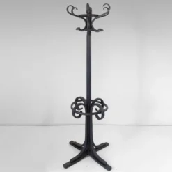 Porte-manteau en bois cintré antique et support à parapluie dans le style de Thonet, vers