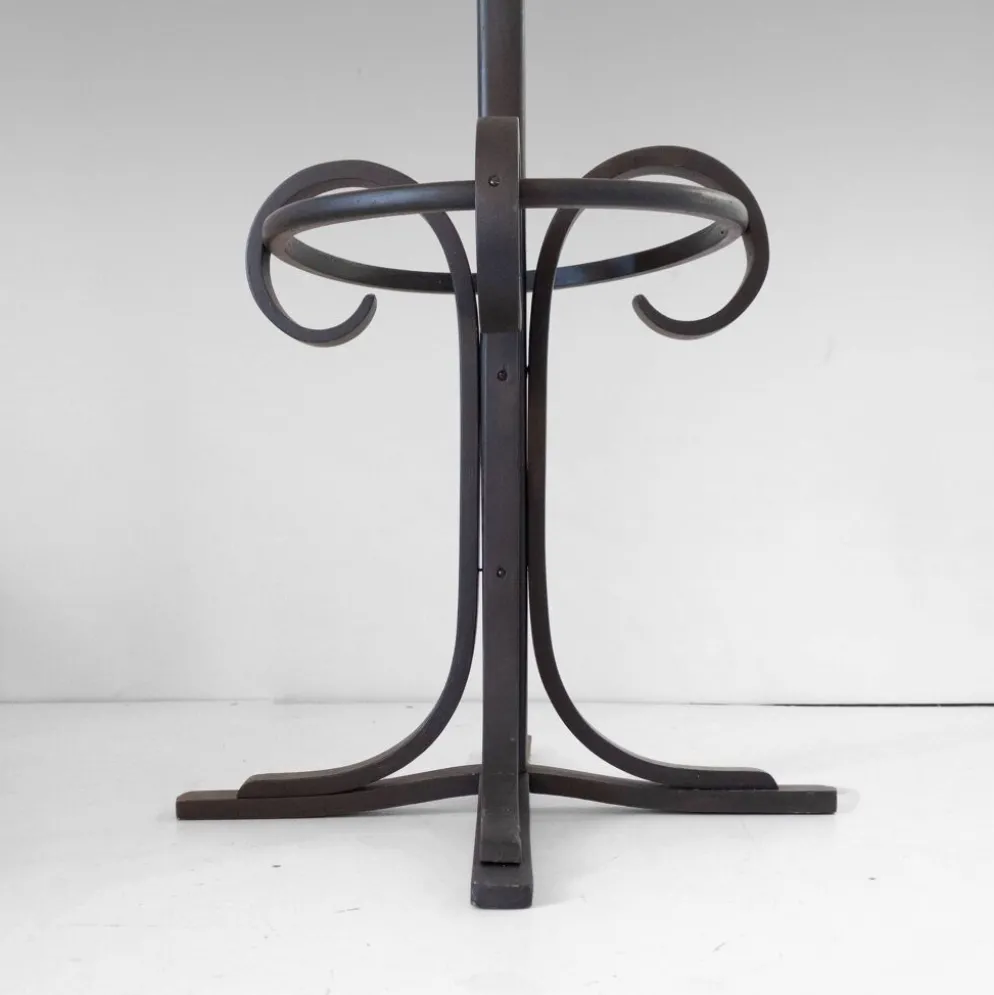 Porte-manteau en bois cintré antique et support à parapluie dans le style de Thonet, vers